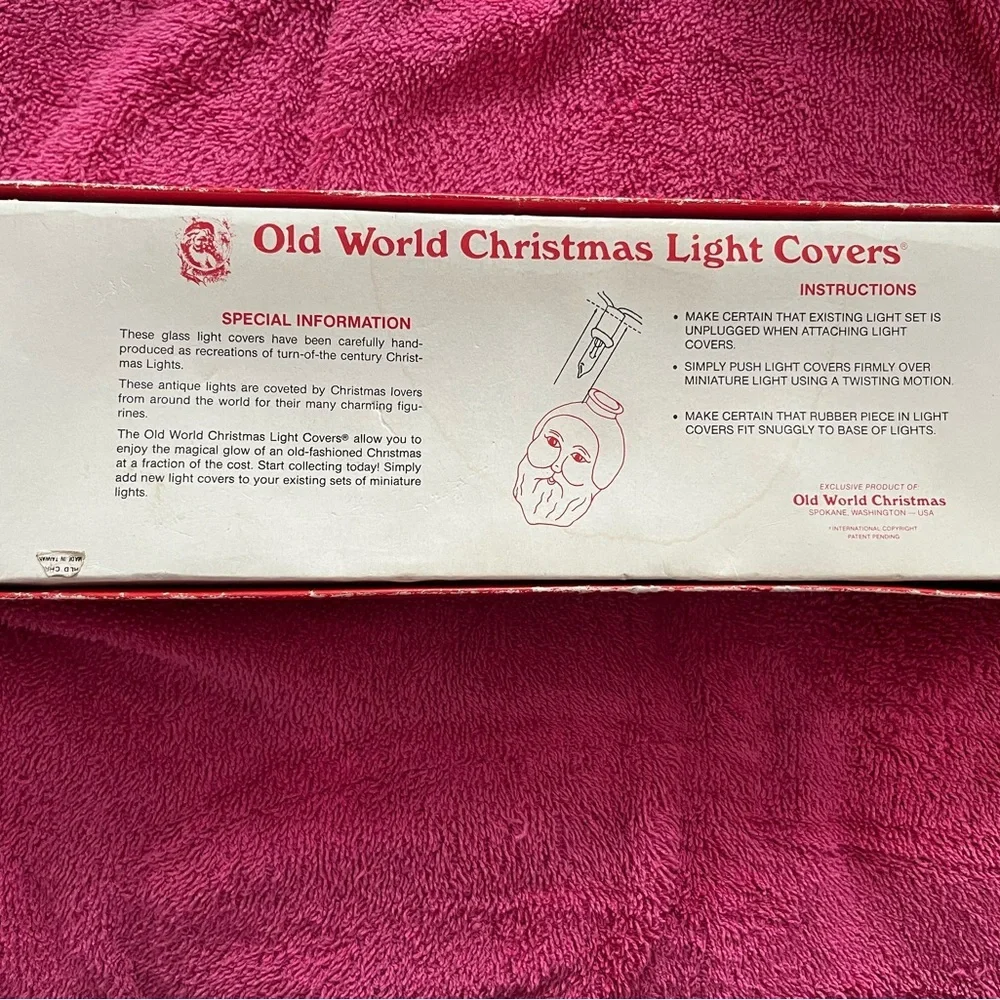 Old World Christmas Glass Light Covers Vintage Teddy Bears Set